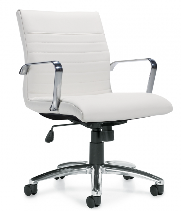 CHAIR TILTR M/B WHITE ULTRA BONDED LEATHER