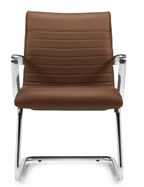 CHAIR GUEST M/B WHITE ULTRA LUXHIDE LEATHER