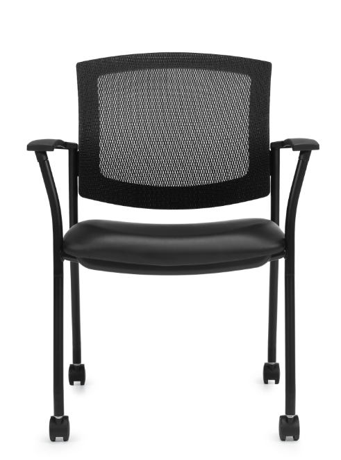 CHAIR GUEST IBEX CASTERS BLUE WATERFALL BL MESH