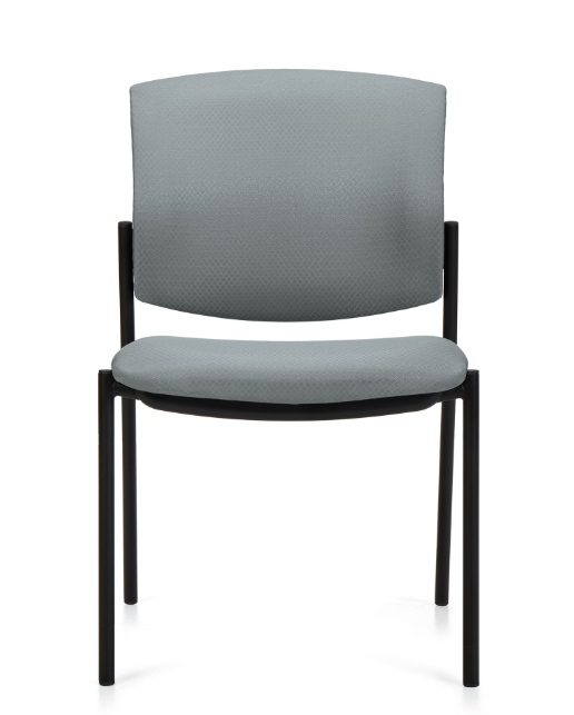 CHAIR GUEST ARMLESS BLK IBEX BONDED LEATHER