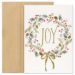 CARD GRTNG XMAS JOY PINE WREATH 16PK 5-5/8X7-7/8"