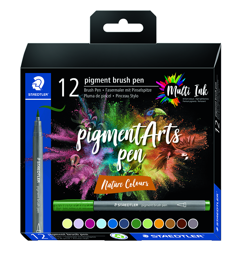 BRUSH PEN PIGMENT NATURE 12/PK